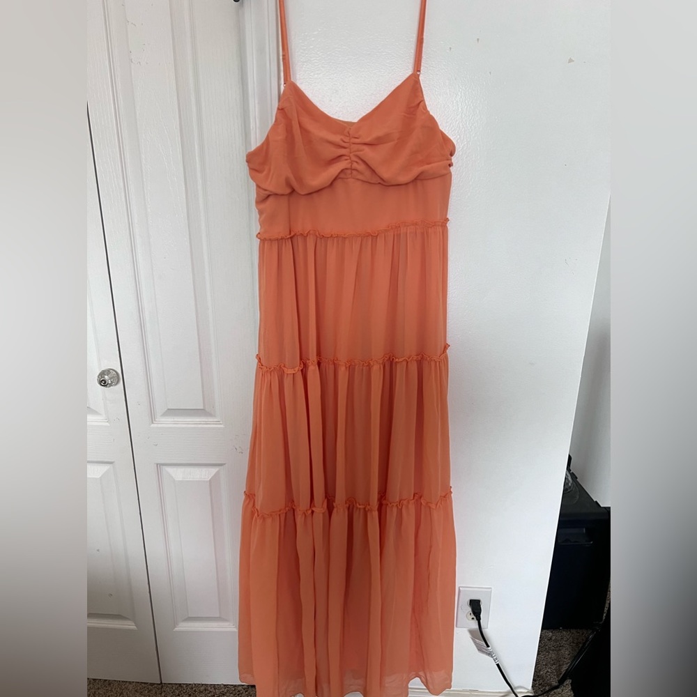 orange maxi dress